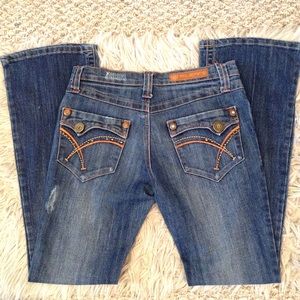 A-Jeans Brand Bootcut Distressed Jeans